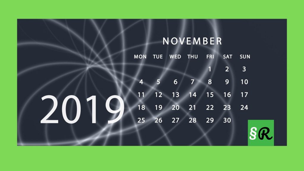 Календарь ноябрь 2019